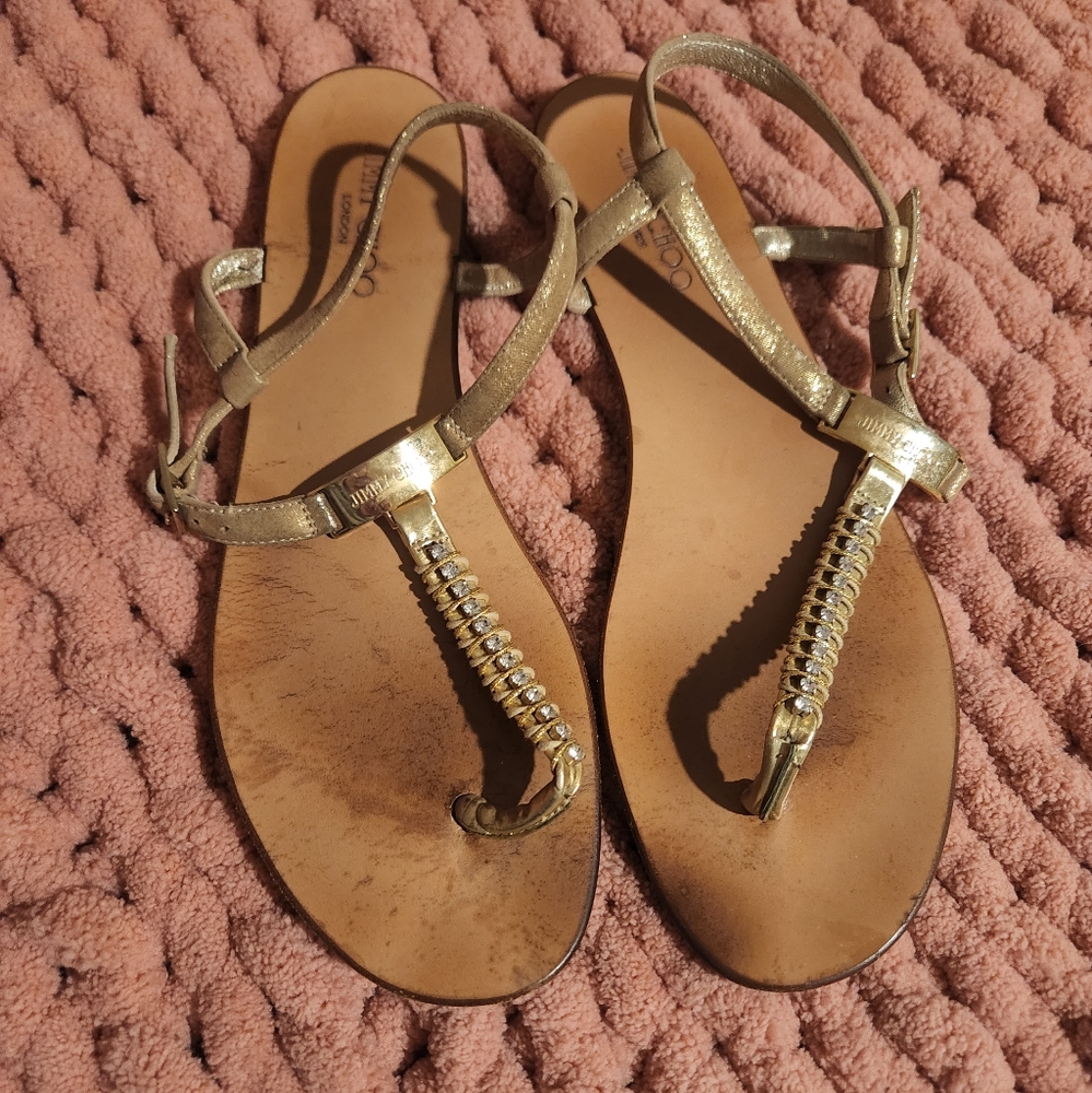 Gold Strappy Sandals